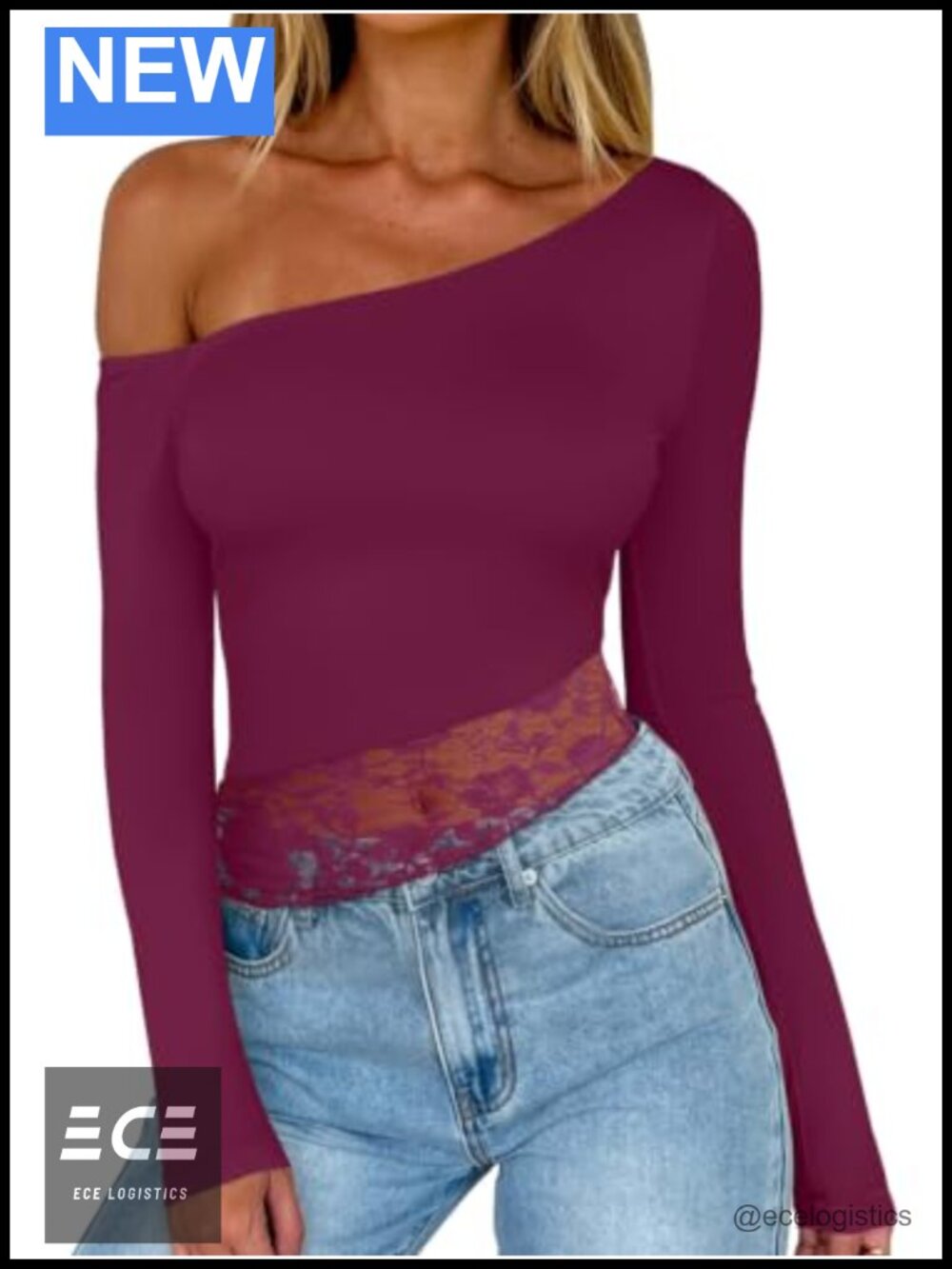 Womens Off Shoulder Long Sleeve Lace Crop Top Y2K Going Out Top